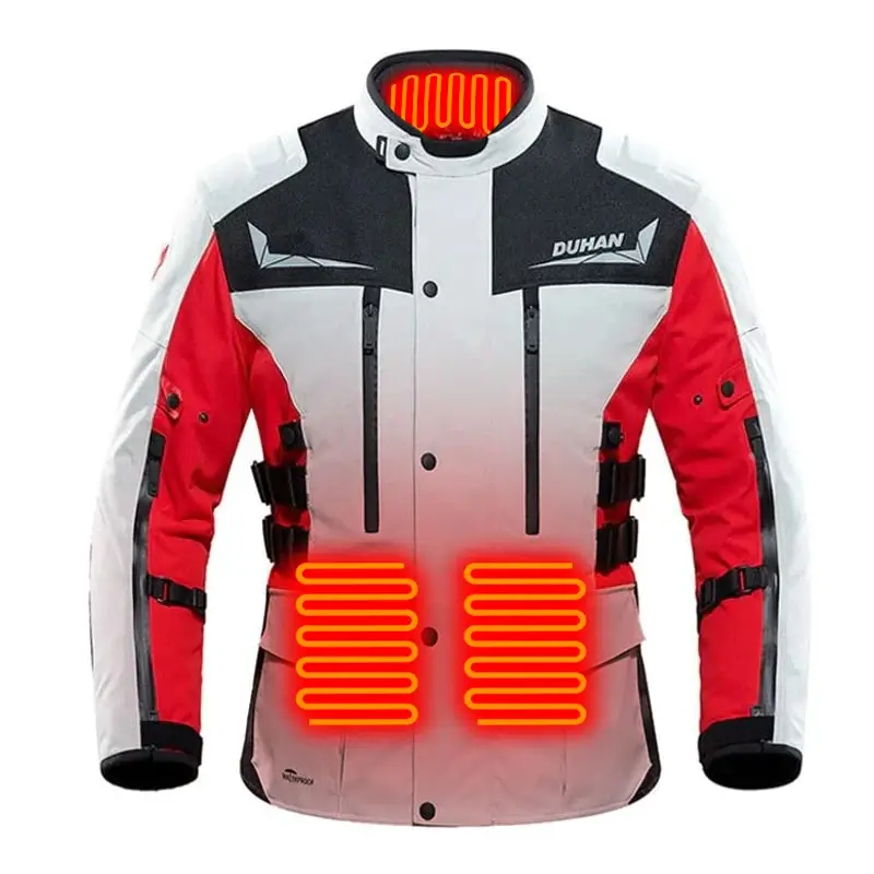Veste chauffante intelligente pour hommes et femmes, automne et hiver, veste  de voyage chauffante en fibre de carbone, taille: S (femme rouge)